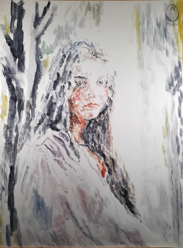oil on paper - olio su carta di Piro